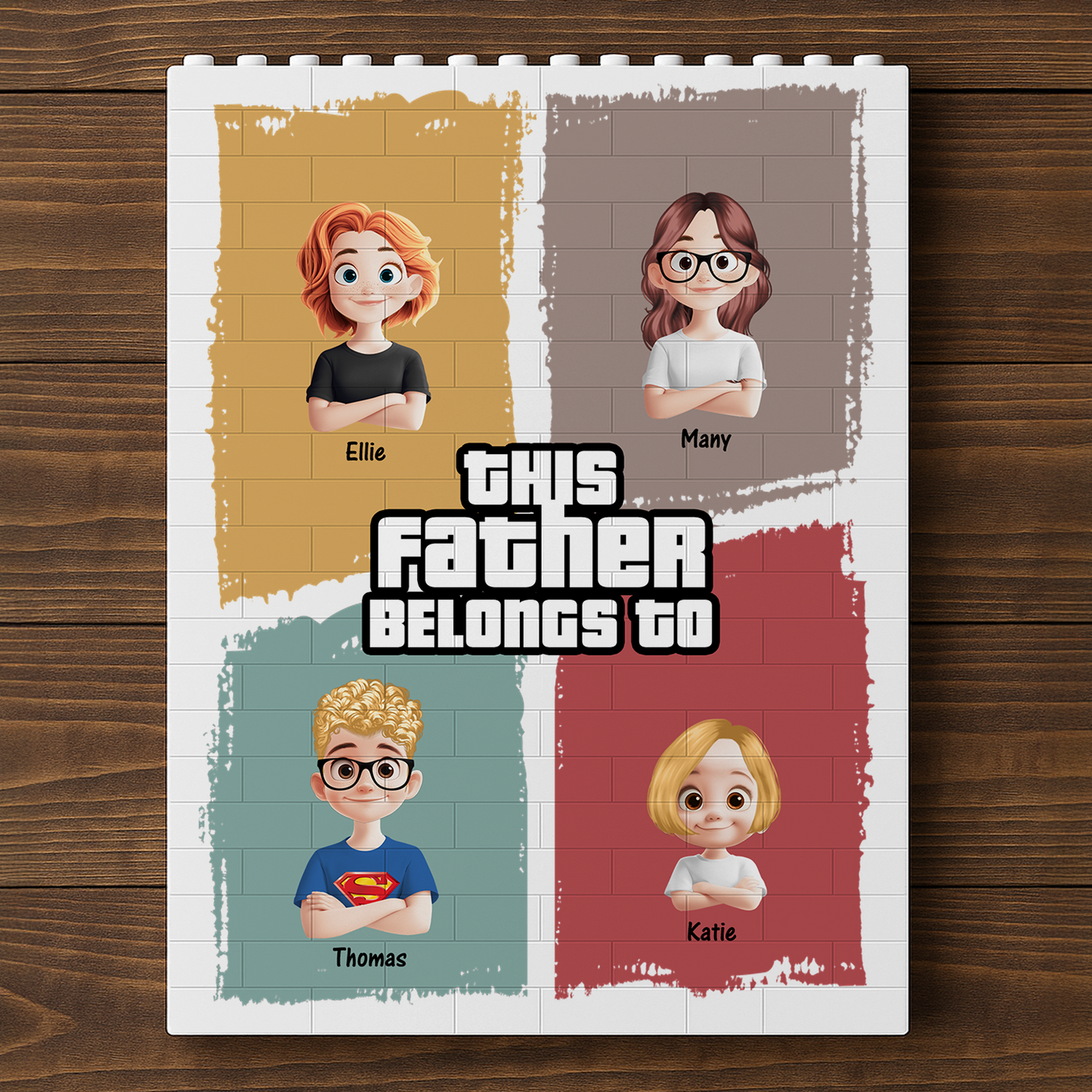 Father's Day Gifts, This Grandpa Belongs To - Custom Building Blocks