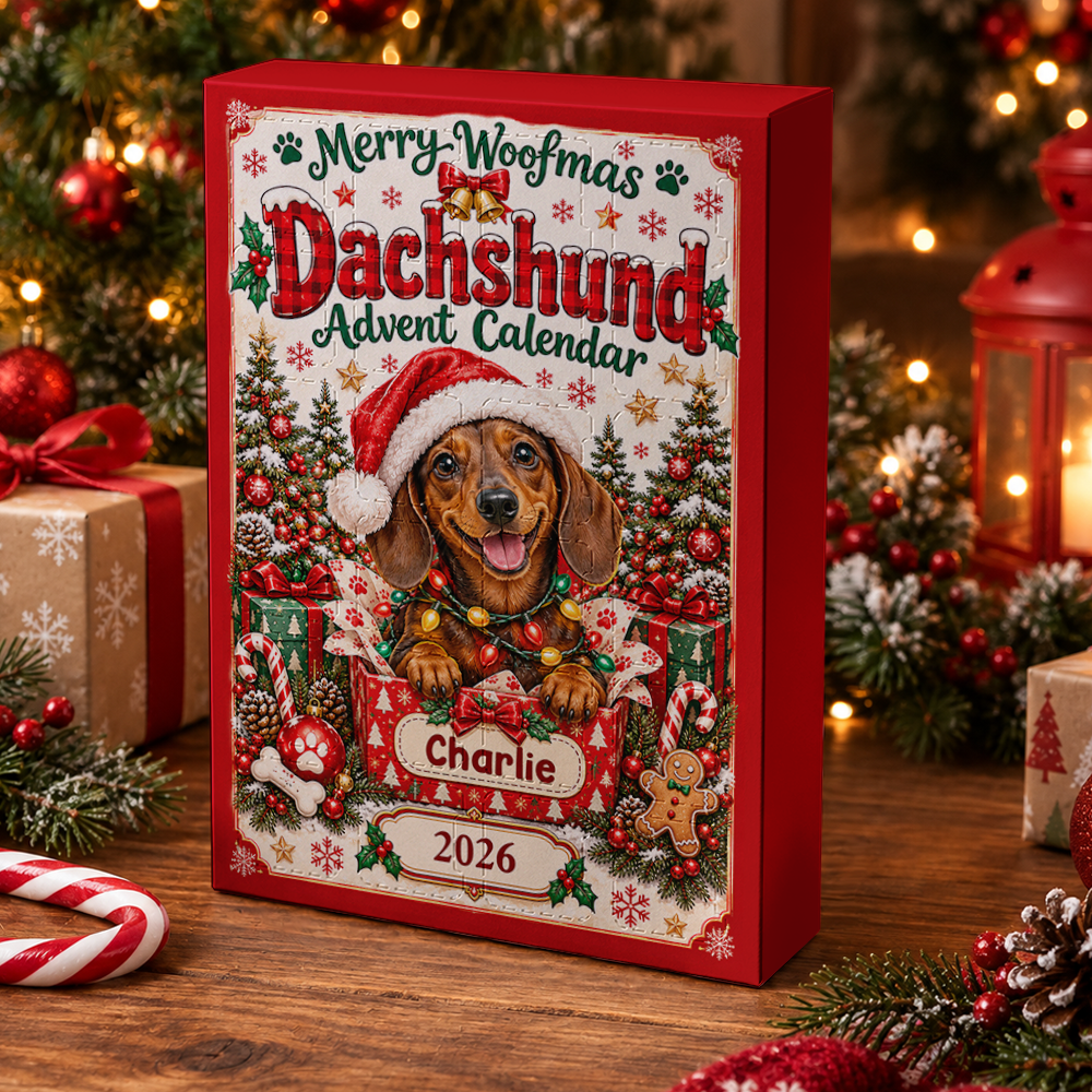 Dachshund Advent Calendar 2026 24 Day Christmas Countdown Box With Cute Figurines - Advent Calendar Box-Box&Acrylic