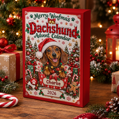 Dachshund Advent Calendar 2026 24 Day Christmas Countdown Box With Cute Figurines - Advent Calendar Box-Box&Acrylic