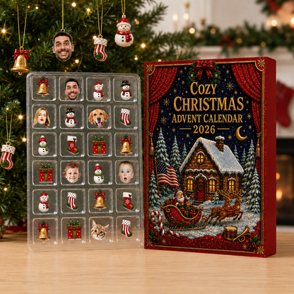 Figurines Set Festive Gift For Christmas Lovers - Advent Calendar Box-Box&Acrylic