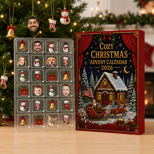 Figurines Set Festive Gift For Christmas Lovers - Advent Calendar Box-Box&Acrylic