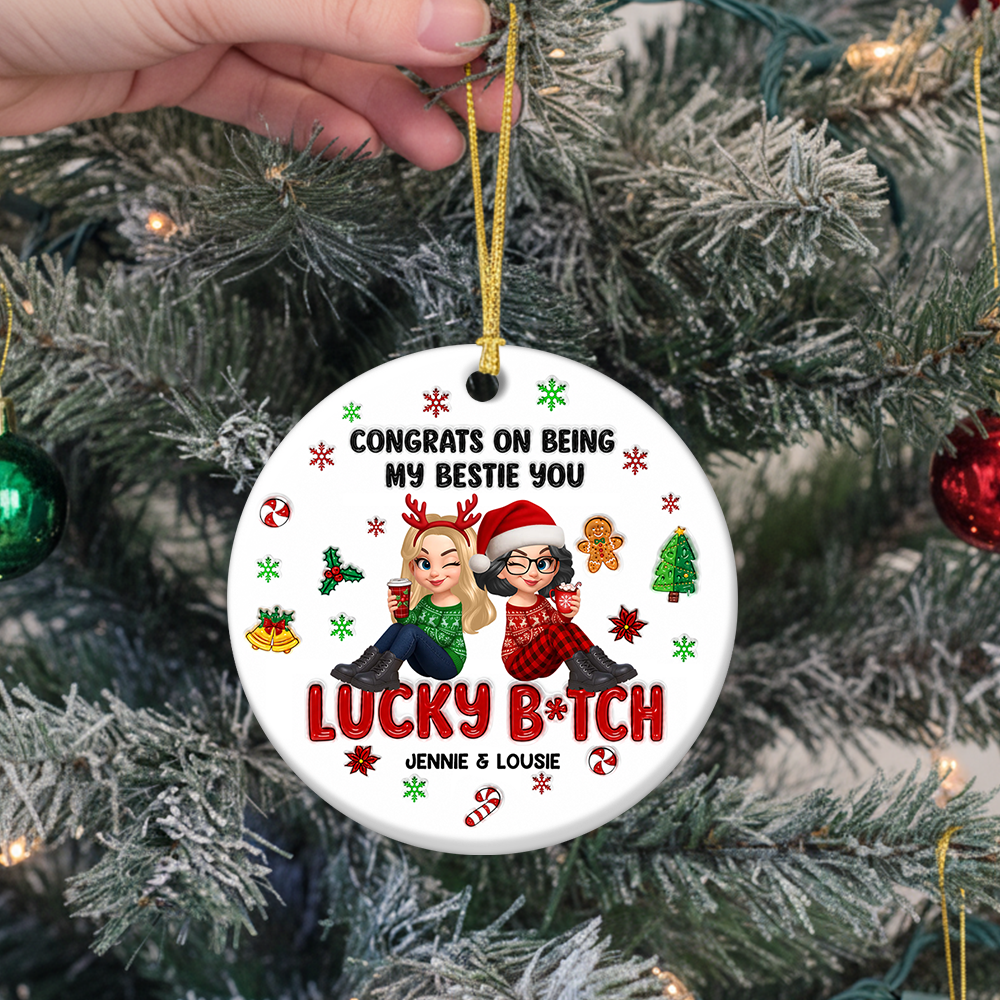 Congrats On Being My Bestie Gifts For Friends - Real 3D Ceramic Ornament