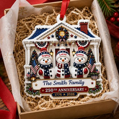 Personalized America 250th Anniversary - Real 3D Relief Ornament 2