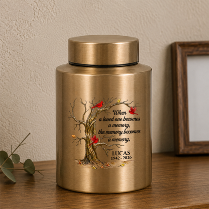 Butterflies Cardinals Hummingbirds - Remembrance Gift - Keepsake Wings Urn for Ashes - Stainless Steel Urn