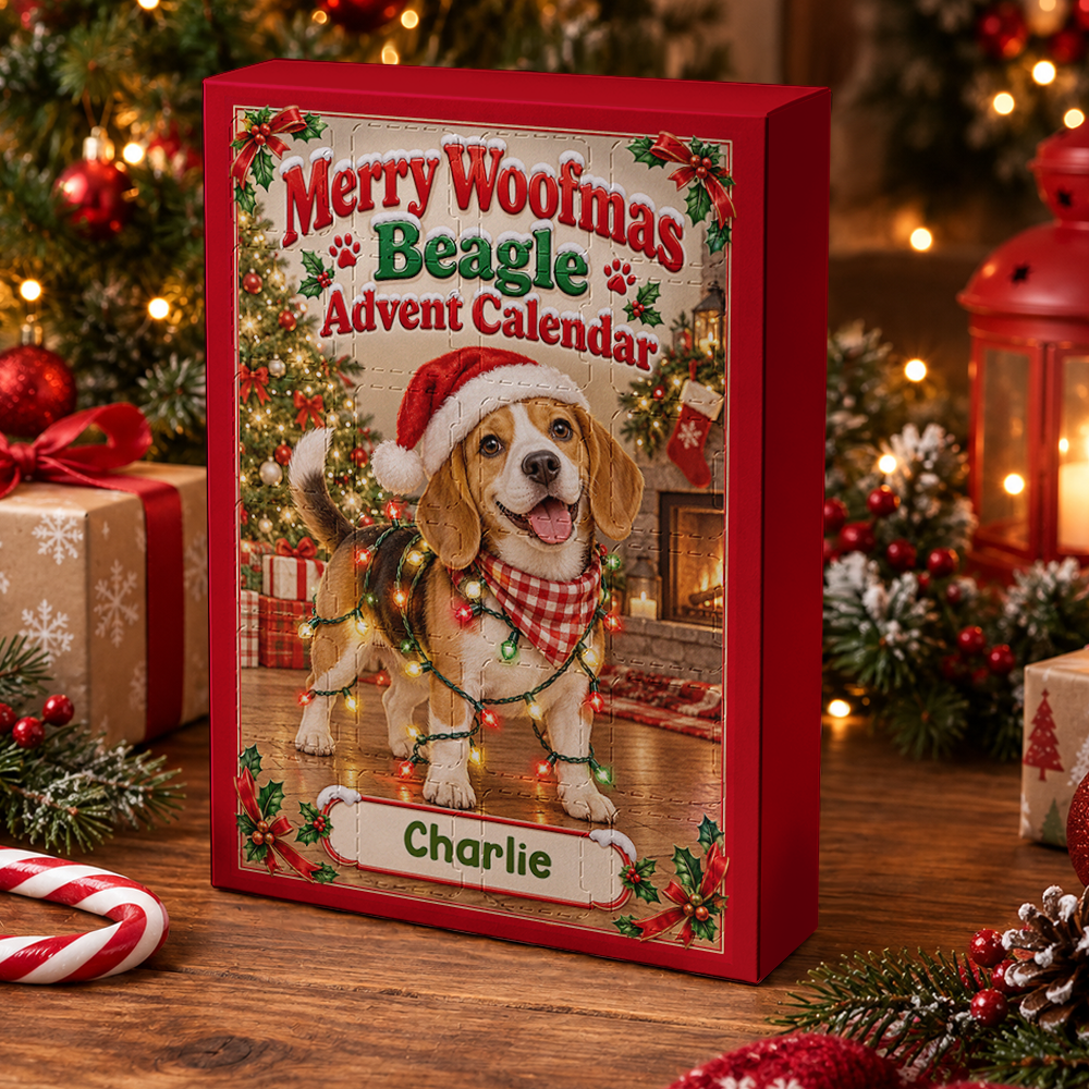 Beagle Advent Calendar 2026 - 24 Day Christmas Countdown Box With Cute Figurines - Advent Calendar Box-Box&Acrylic