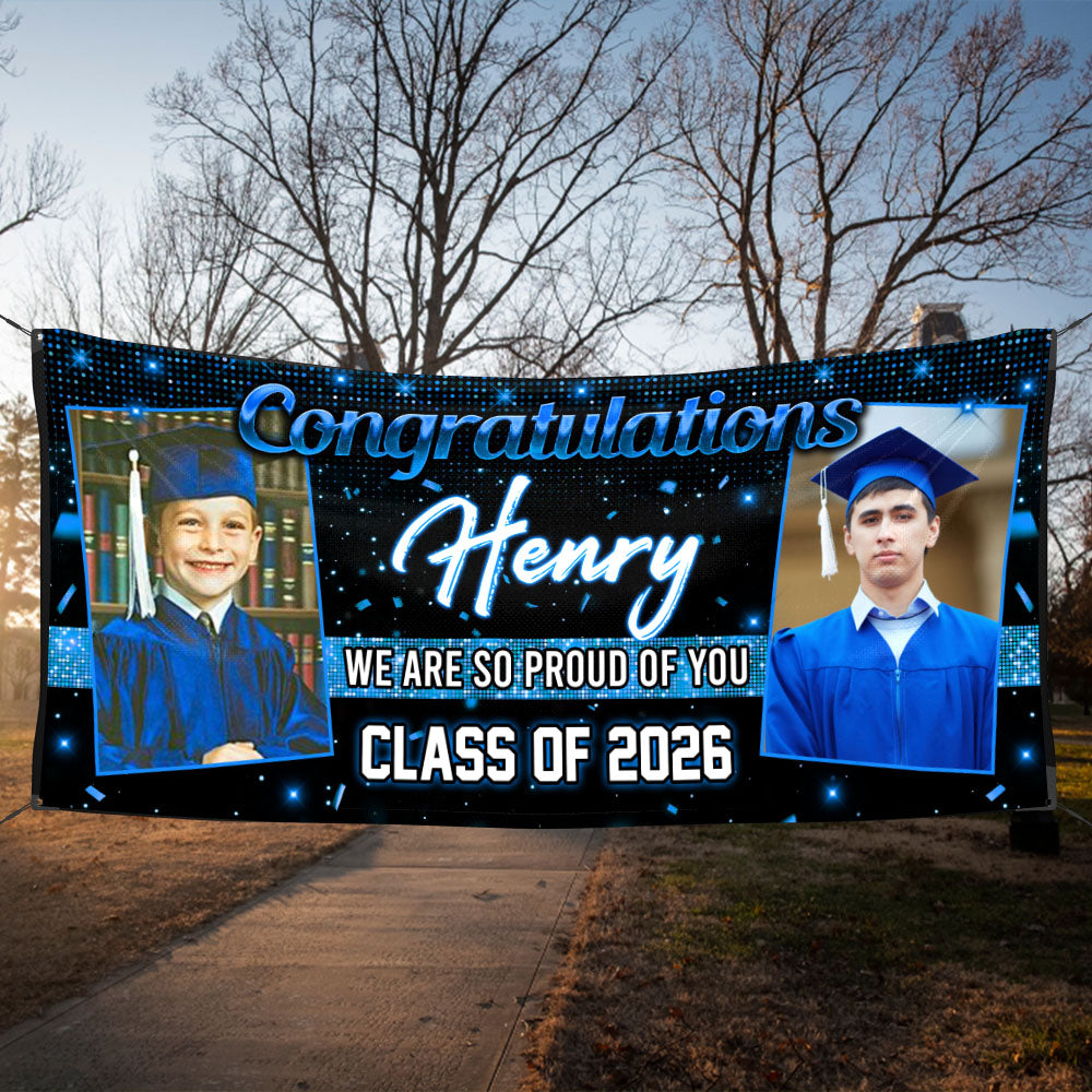 Class Of  2026 Decor Custom Photo Congrats Personalized Banner - Graduation Decor