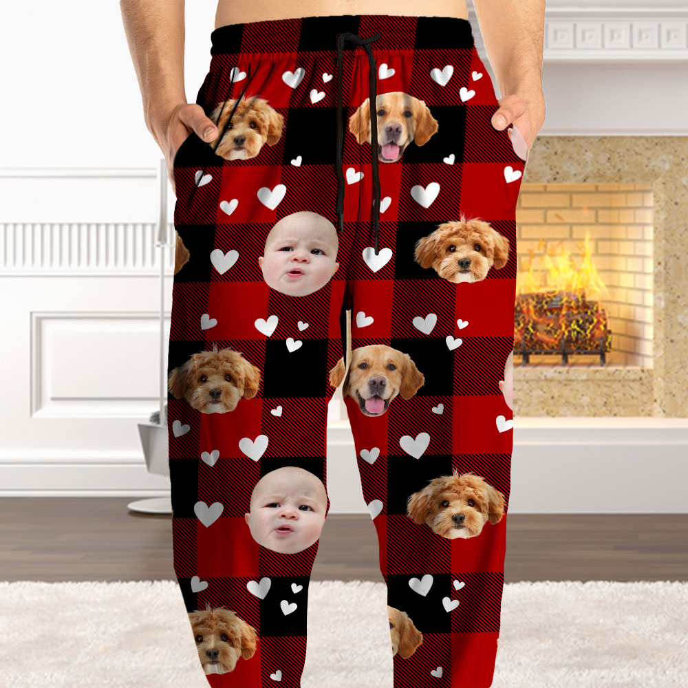 Christmas Vibe Personalized Custom Face Photo Pajama Pants -  Christmas Gift