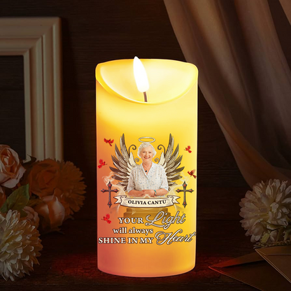 Your Light Will Always Shine - Personalized Photo LED Candle