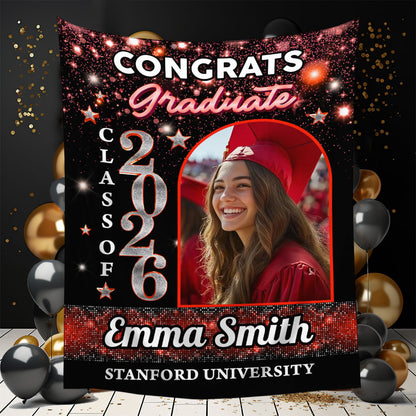 Congrats Grad Party Style Graduation Decor - Personalized Congrats Graduation Backdrop