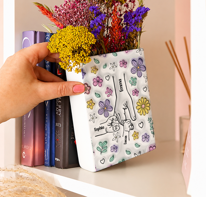 3D Effect Book Lovers - Personalized Ceramic Book Vase