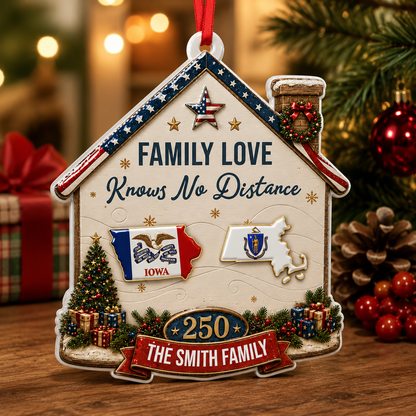 American We Stand Merry Christmas - Real 3D Relief Ornament