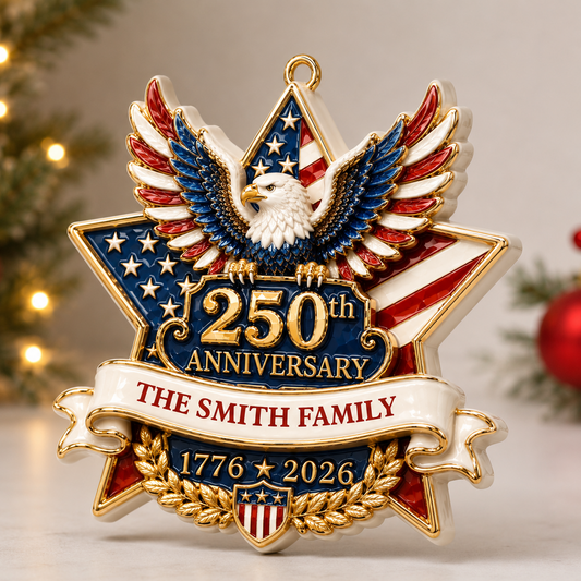 American Pride Lives On Personalized  250th Anniversary Ornament - Real 3D Relief Ornament