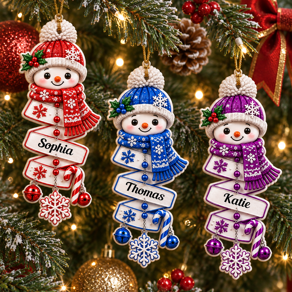Snowman Cheer Merry Christmas - Real 3D Relief Ornament