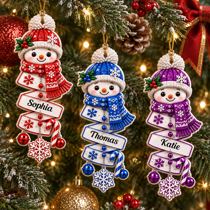 Snowman Cheer Merry Christmas - Real 3D Relief Ornament