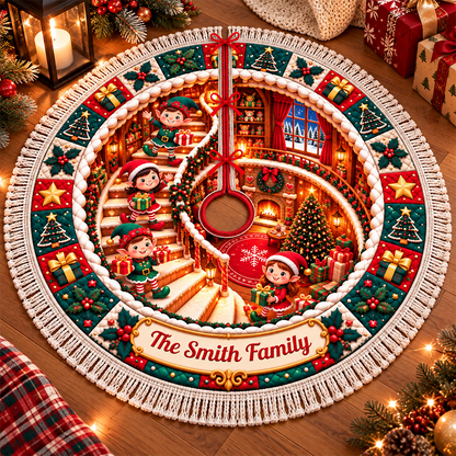 Warm Wishes In Cozy House Shaped Doormat - Personalized Christmas Decor 3D Round Rug