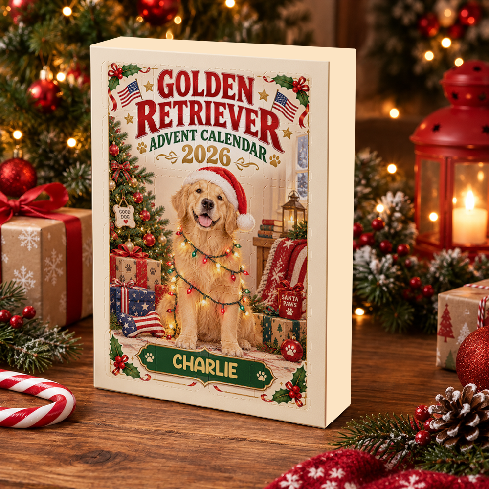 Golden Retriever Advent Calendar 2026 24 Days Of Joy Holiday - Advent Calendar Box-Box&Acrylic