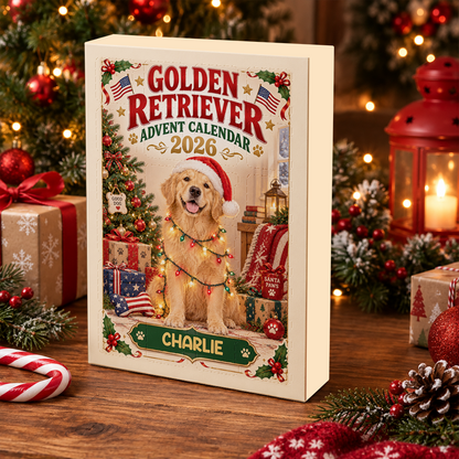 Golden Retriever Advent Calendar 2026 24 Days Of Joy Holiday - Advent Calendar Box-Box&Acrylic