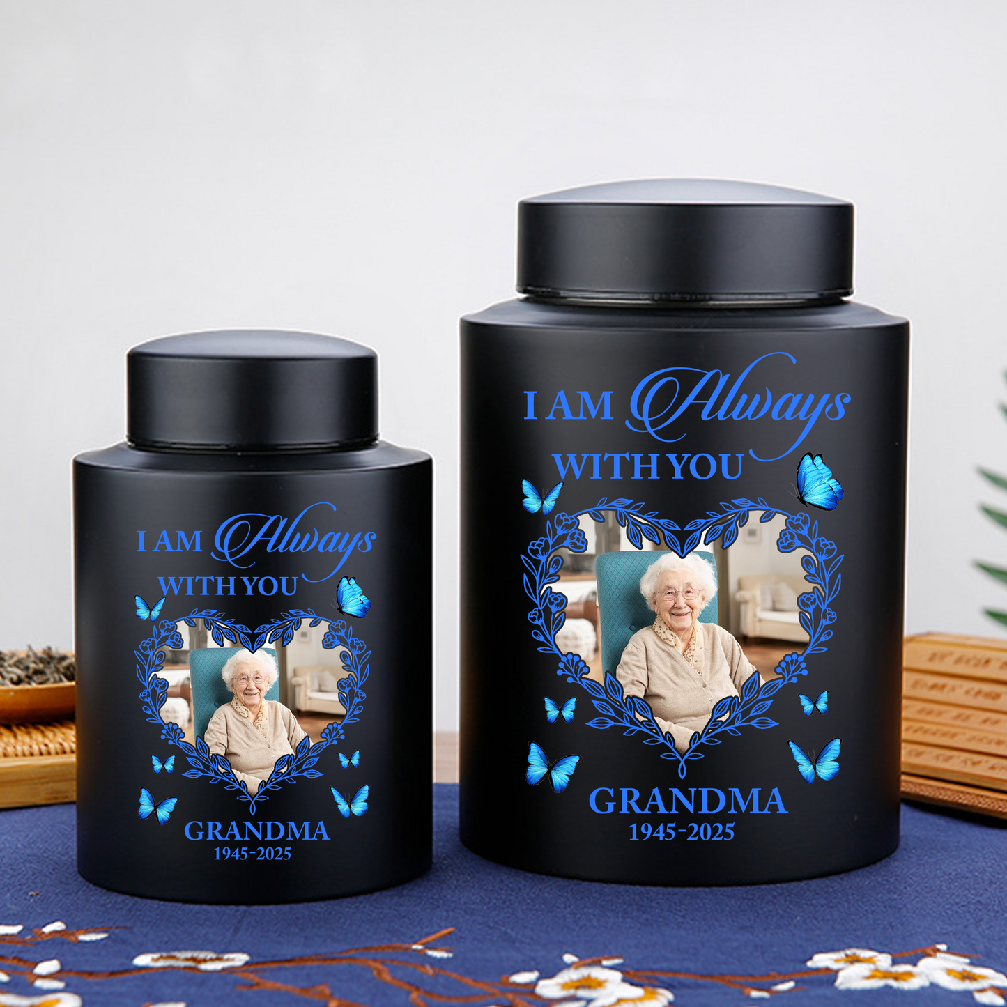 I Am Always With You - Keepsake Wings Urn for Ashes - Stainless Steel Urn