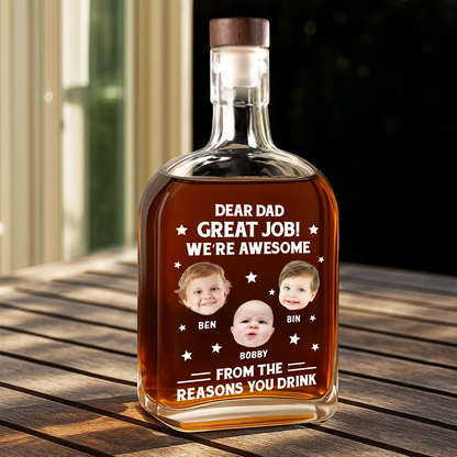Thank You Dad - Our Family Personalized Custom Whiskey Bottle