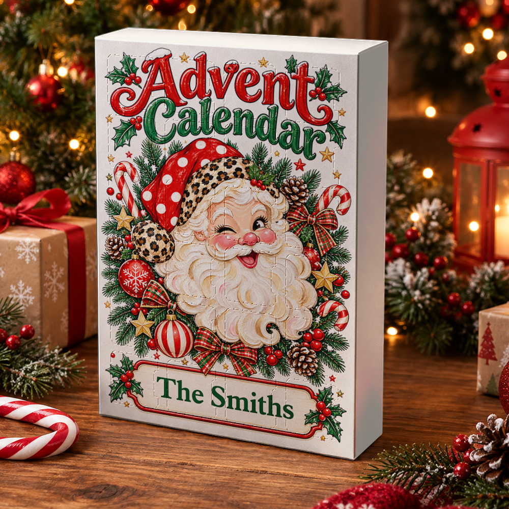 Santa Calendar 2026 - 24 Day Christmas Countdown Box With Cute Figurines - Advent Calendar Box-Box&Acrylic