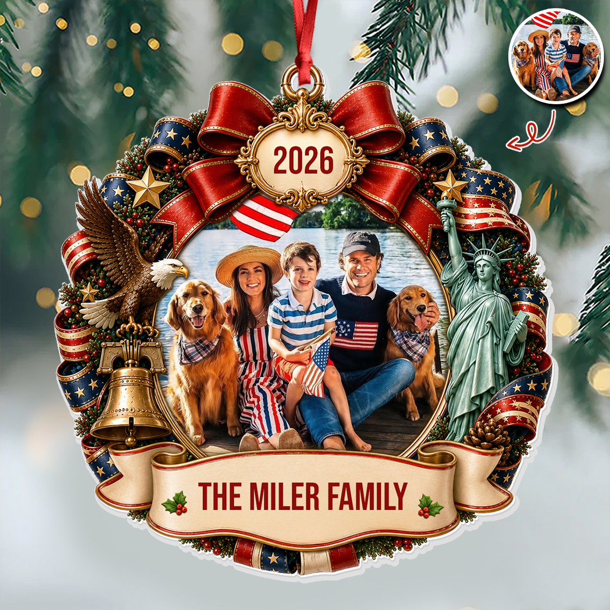 Wrapped In Family Love Merry Christmas - Real 3D Relief Ornament