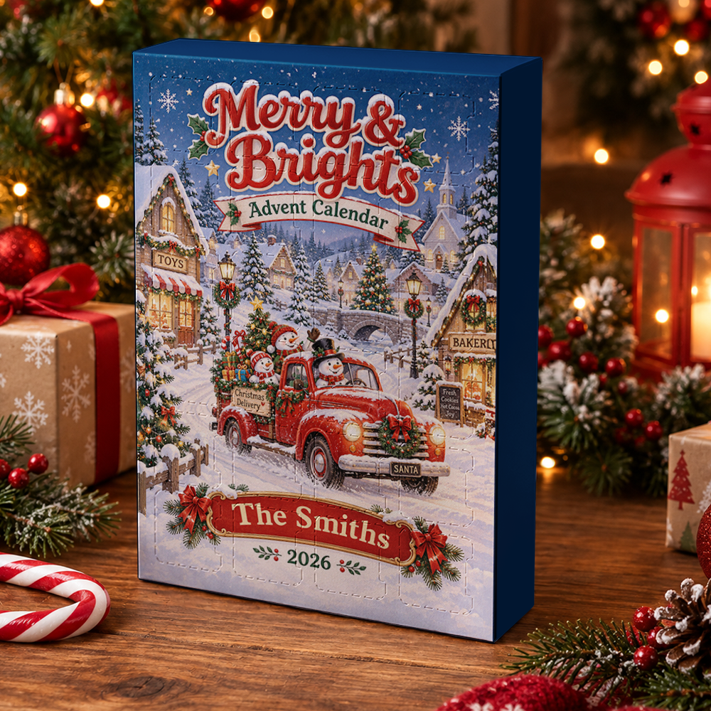 Merry and Brights Advent Calendar 2026 - 24 Day Christmas Countdown Box - Advent Calendar Box-Box&Acrylic