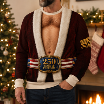 Cheeky 250th Anniversary Christmas - Personalized All-Over-Print Sweatshirt - Wool Sweater