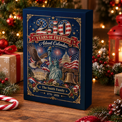 Christmas 250 Years Of Freedom Advent Calendar 2026 - 24 Day Christmas Countdown Box - Advent Calendar Box-Box&Acrylic