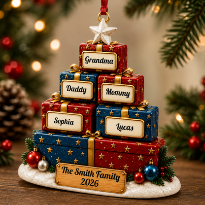 250 Years Christmas Ornament, Patriotic - Real 3D Relief Ornament