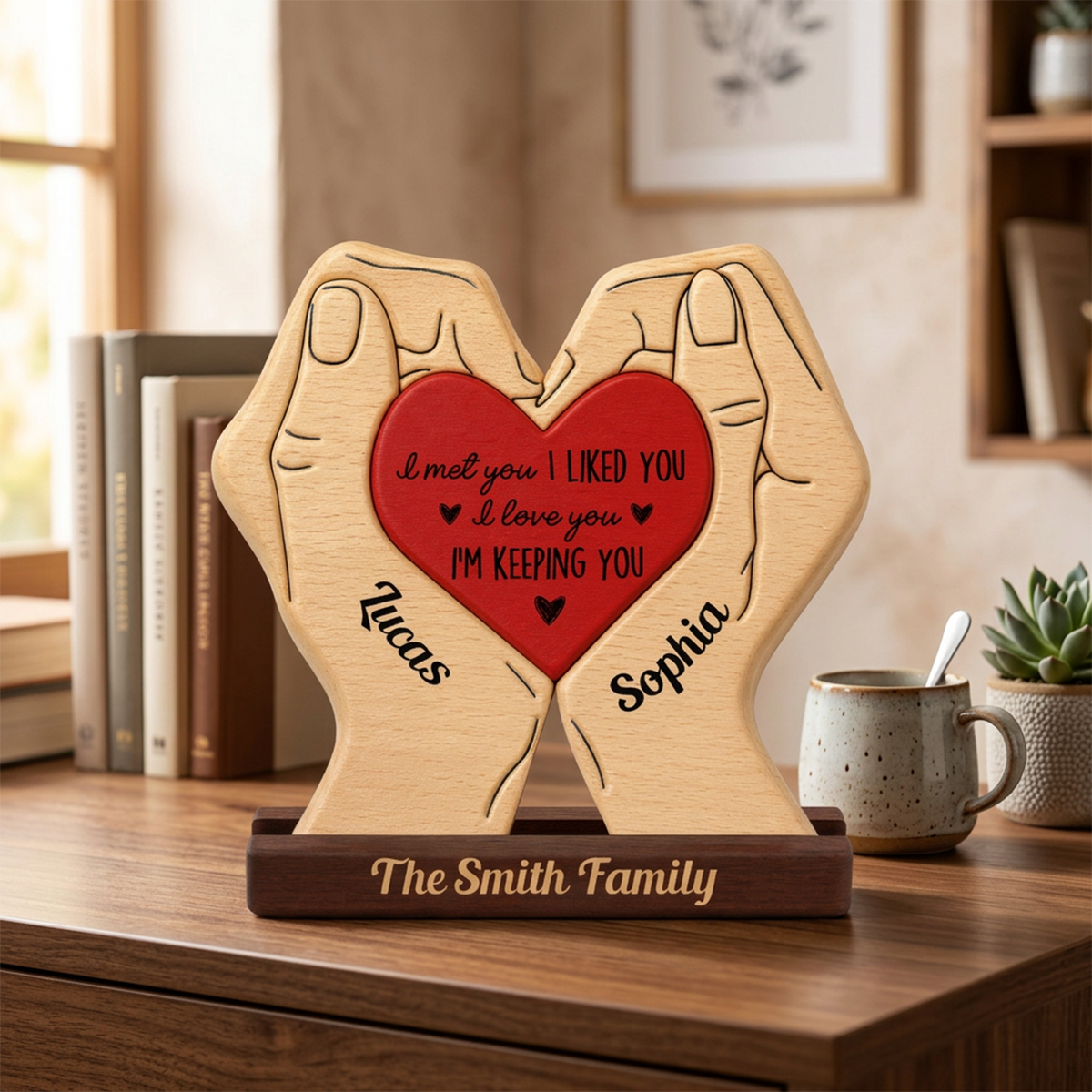 Personalized Couple Gifts Puzzle - Custom Premium Wooden Name Puzzle - Christmas Gifts