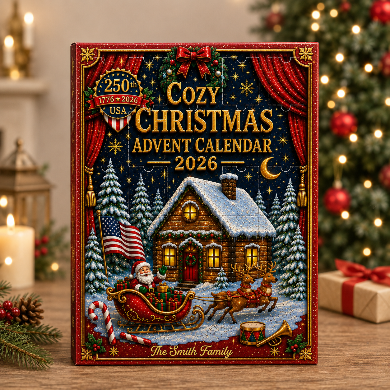 Figurines Set Festive Gift For Christmas Lovers - Advent Calendar Box-Box&Acrylic