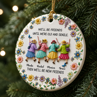 Friends Until We Are Old And Senile - Real 3D Ceramic Ornament