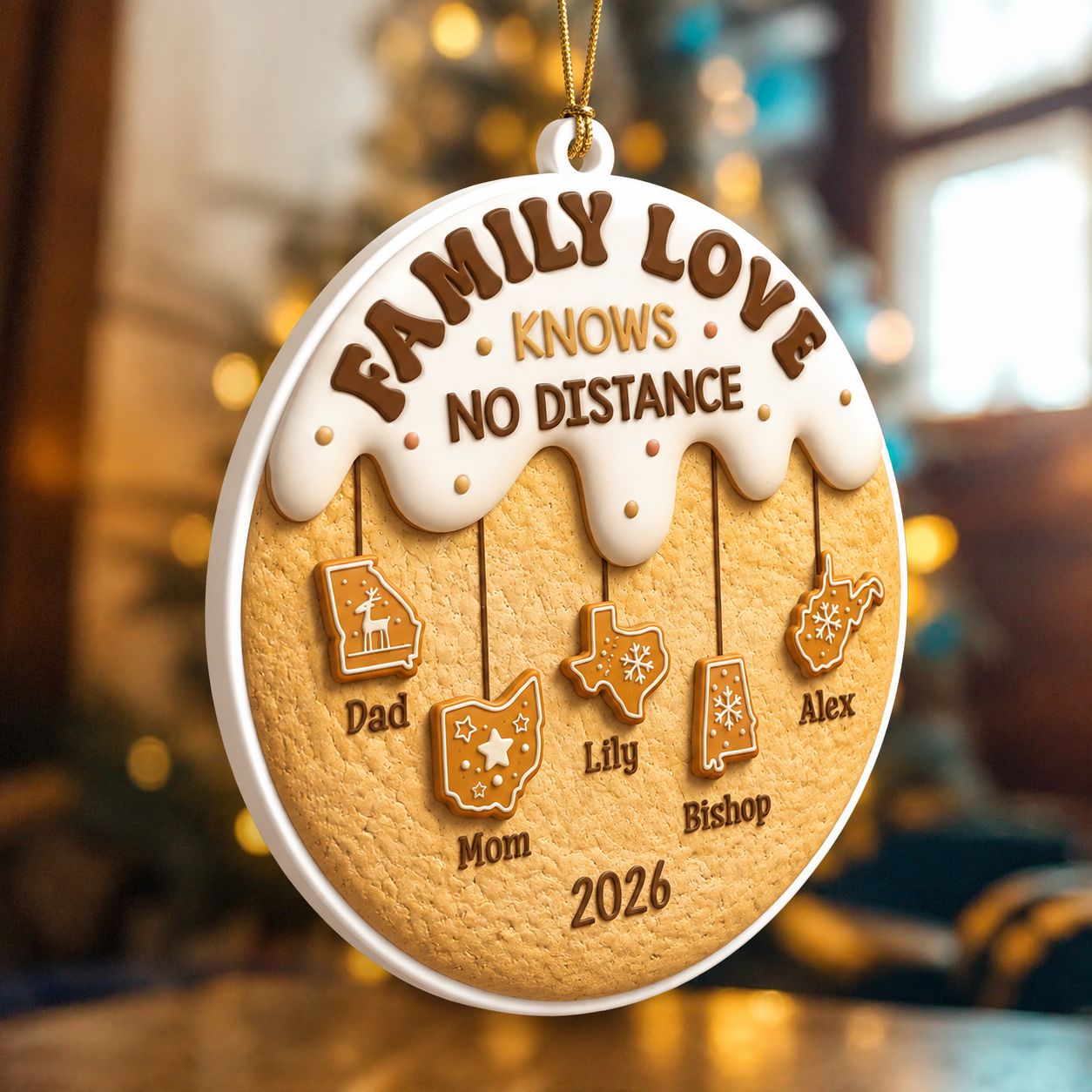 Love Connects Every Mile - Real 3D Relief Ornament