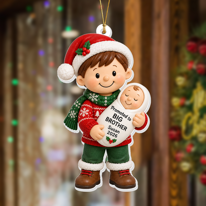 Big Brother Big Sister Merry Christmas - Real 3D Relief Ornament