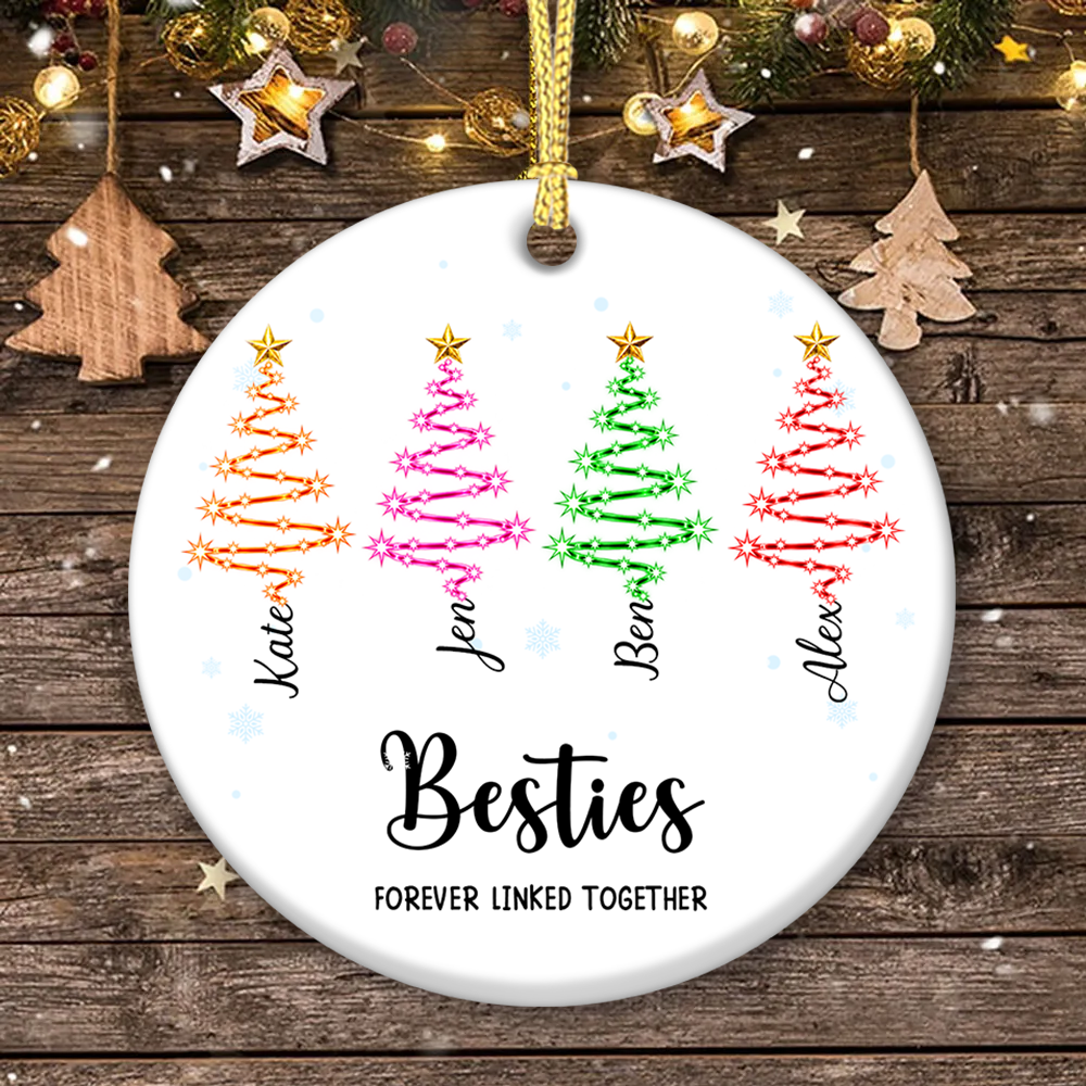 Besties Linked Together - Real 3D Ceramic Ornament