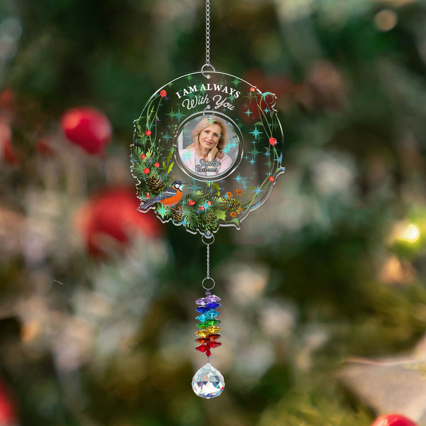 I Am Always With You - Ornament Hanging Piece With Crystal Charm