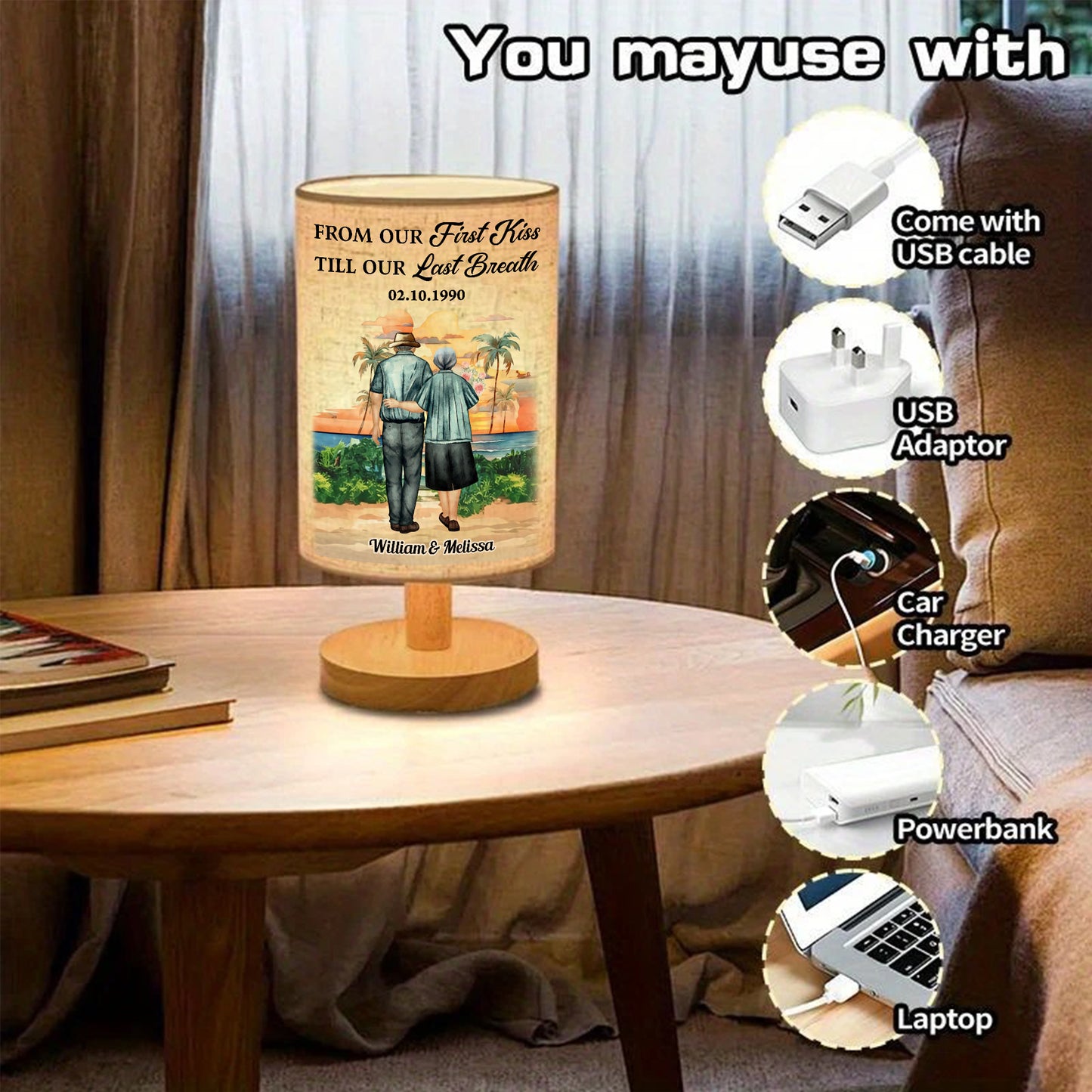 From Our First Kiss - Personalized Fabric Lamp