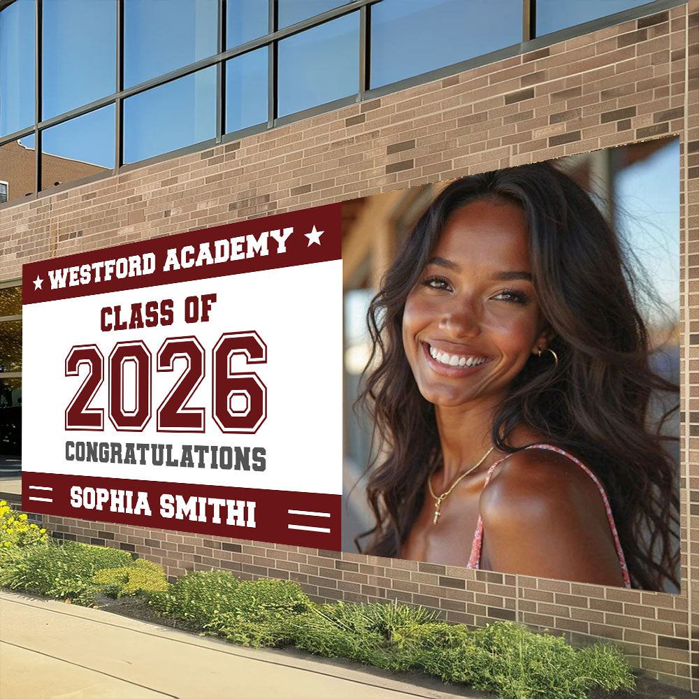Graduation Decor Class Of 2026 Custom Photo Personalized Banner - Graduation Door Banner