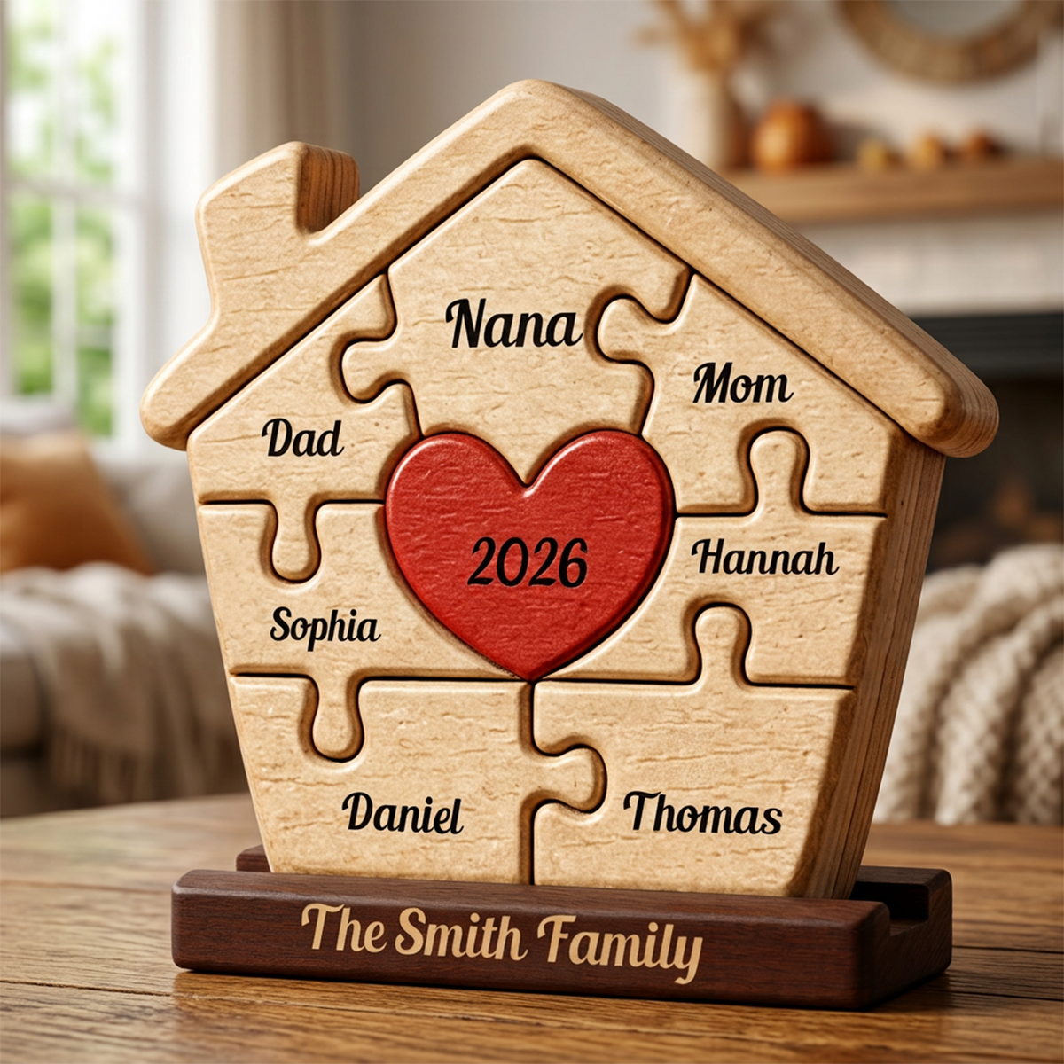 Personalized Our New House Puzzle - Custom Premium Wooden Name Puzzle - Christmas Gifts