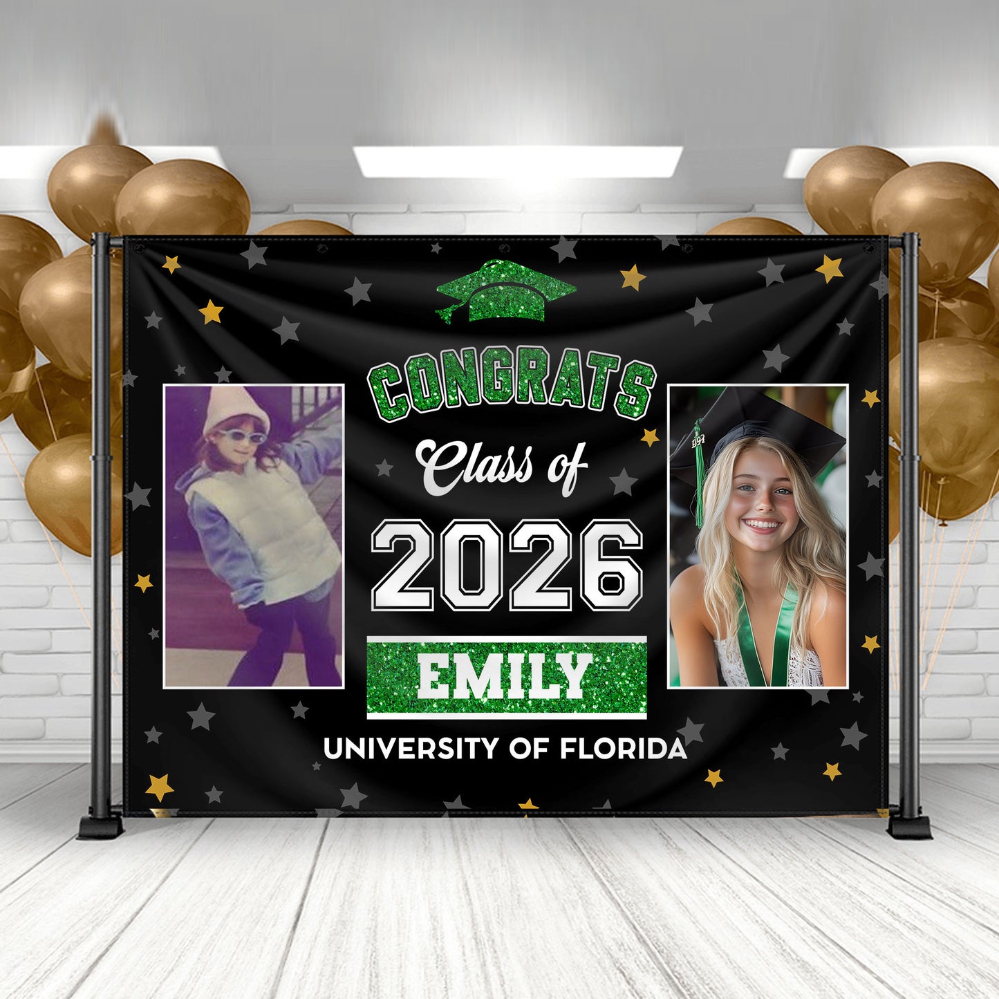 Class Of 2026 Bubble Style Graduation Backdrop - Personalized Congrats Graduation Backdrop
