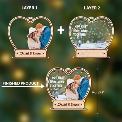 Our first Christmas - Custom Shape Hologram Ornament 2 Layered
