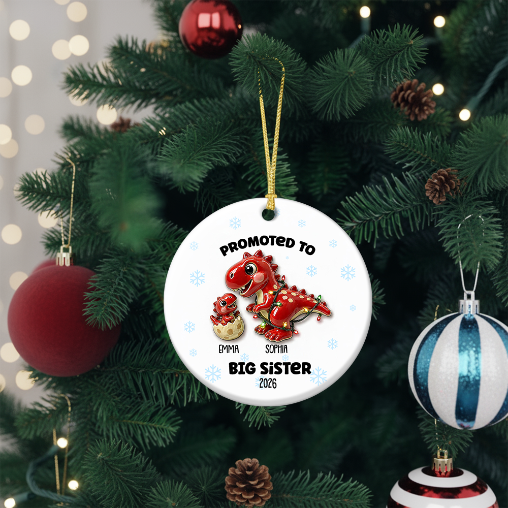 Proud New Big Sibling Gift - Real 3D Ceramic Ornament