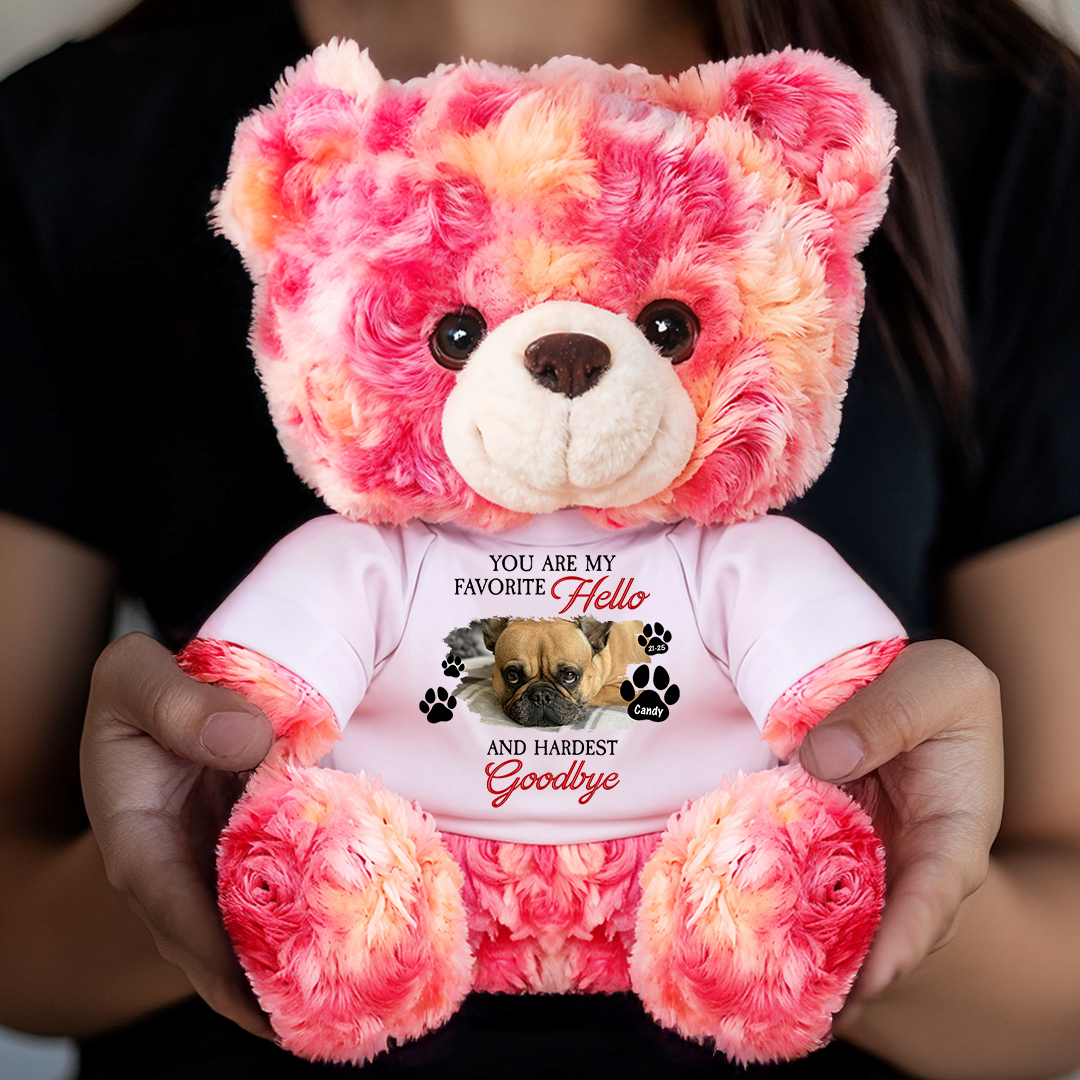My Favorite Hello - Memorial Personalized Custom Teddy Bear Plush - Sympathy Gift For Pet Lover
