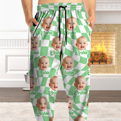 Color Custom Face Photo Pajama Pants -  Christmas Gift