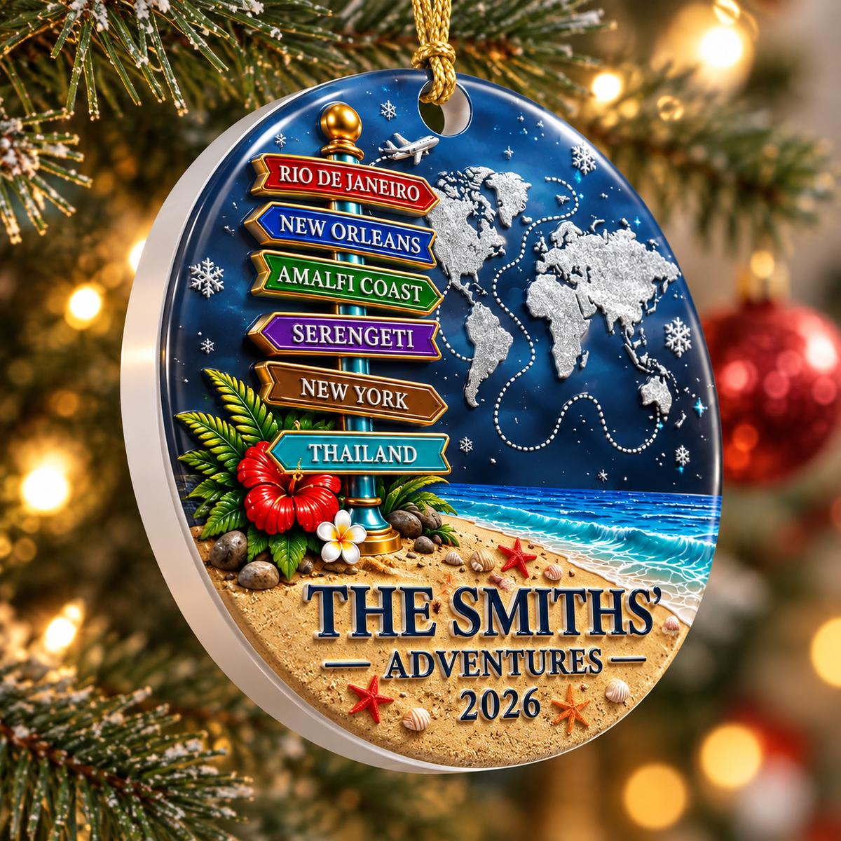 Best Vacation With My Family Merry Christmas - Real 3D Relief Ornament