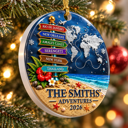 Best Vacation With My Family Merry Christmas - Real 3D Relief Ornament