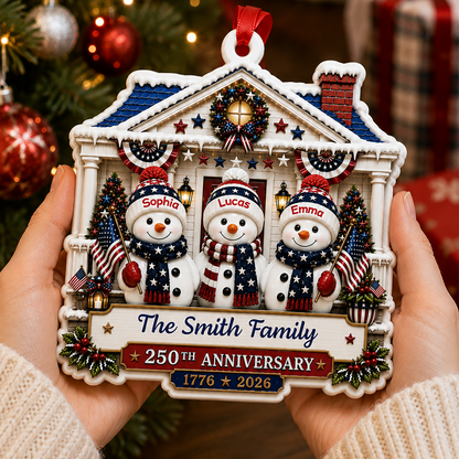 Personalized America 250th Anniversary - Real 3D Relief Ornament 2