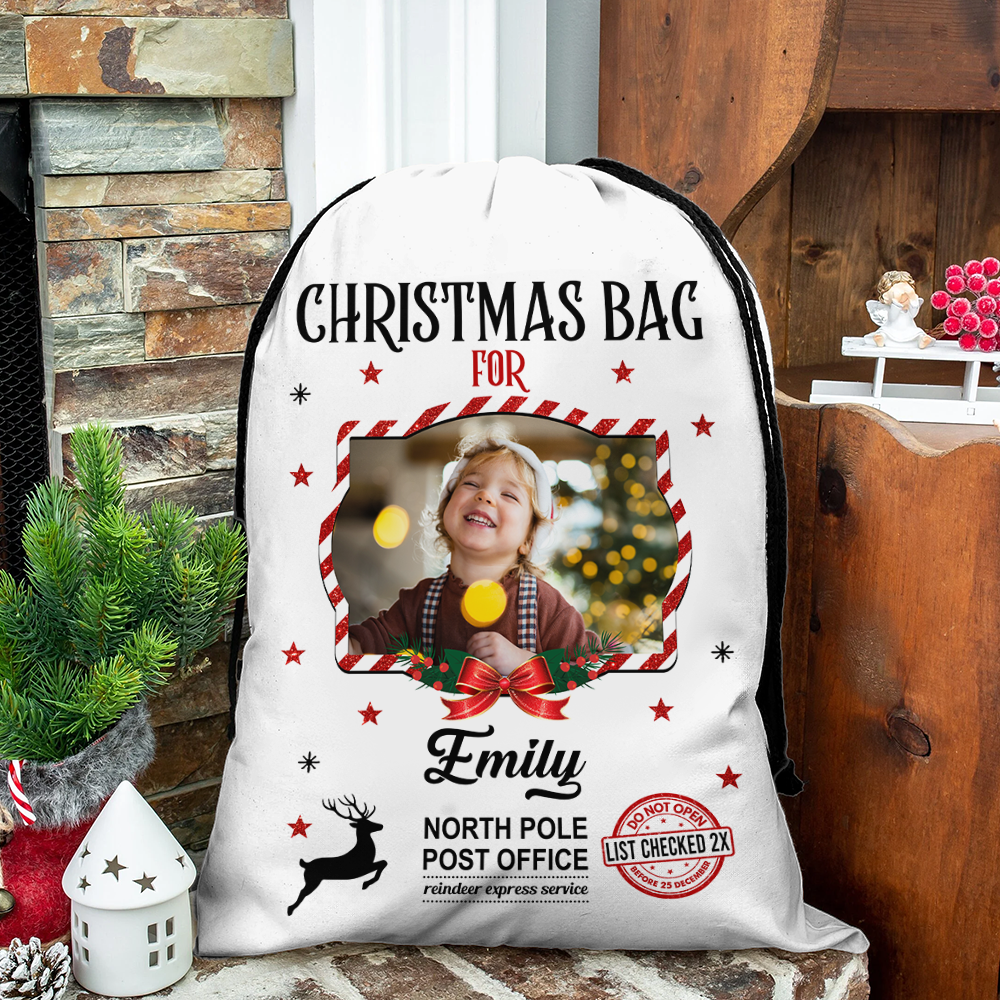 Personalized Christmas Photo - Christmas Bag Gift For Family - Christmas Sack