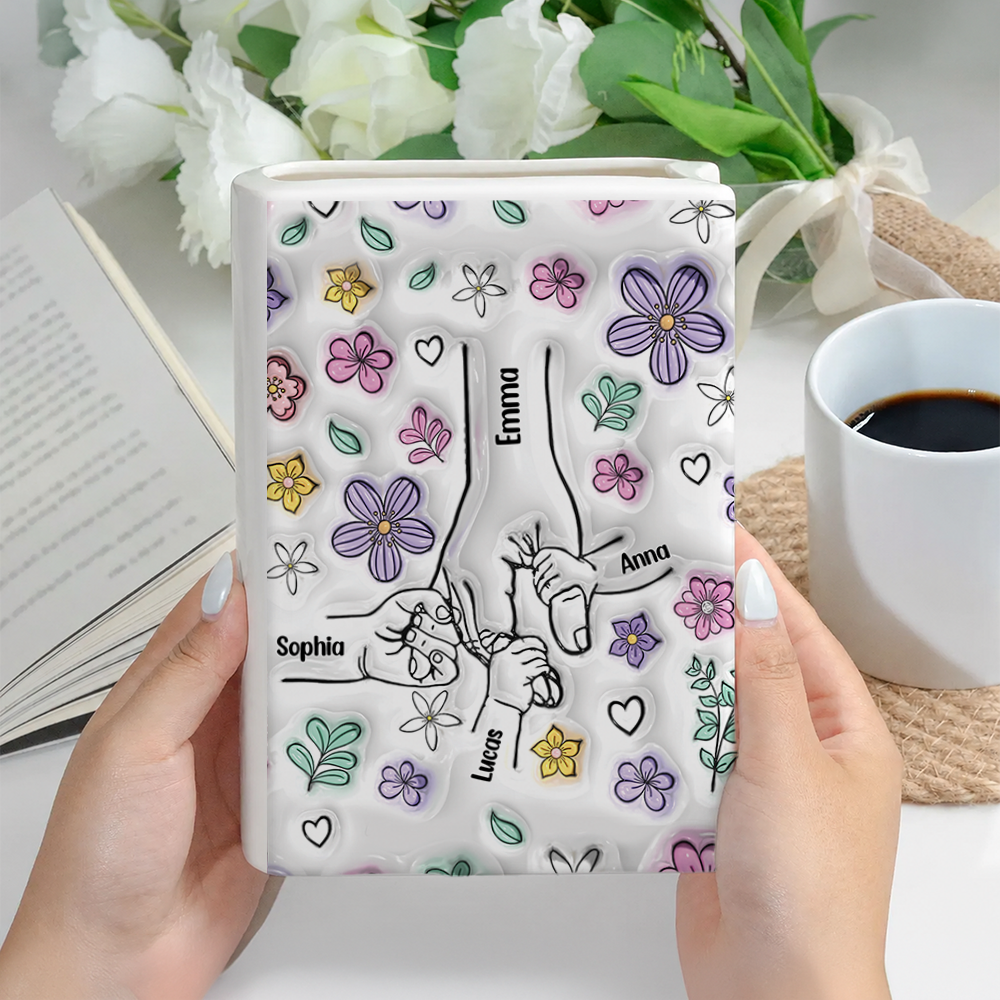 3D Effect Book Lovers - Personalized Ceramic Book Vase