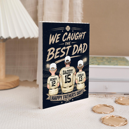 Caught Best Dad Custom Name Puzzle - Personalized Rectangle Building Brick